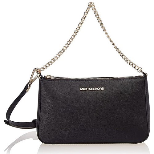 Michael Kors Medium Leather Zip Crossbody Purse - (Black