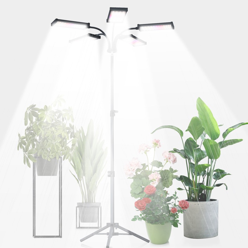 5Heads LED Grow Light Kit USB Panel Full Spectrum W/Adjustable Tripod RF Control
