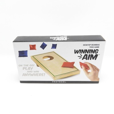 Protocol Winning Wooden Aim Desktop Weighted Beanbag Toss Game 6 Pieces