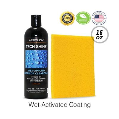 Aerolon Tech Shine Fast Wet-Applied Polymeric Car Wax Coating Car Bike Boat 16oz