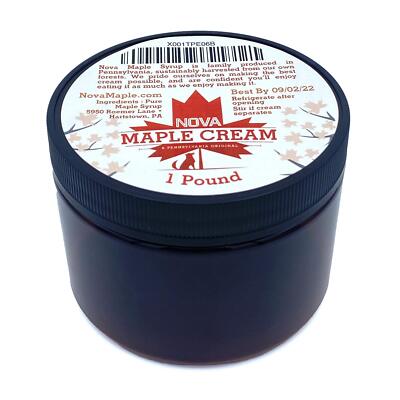Nova Maple Cream - Pure Grade-A Maple Cream Butter Spread 1 Pound