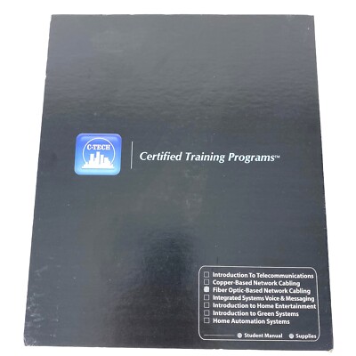 C-Tech Fiber-Optic Based Network Cabling Student Training Kit New Sealed
