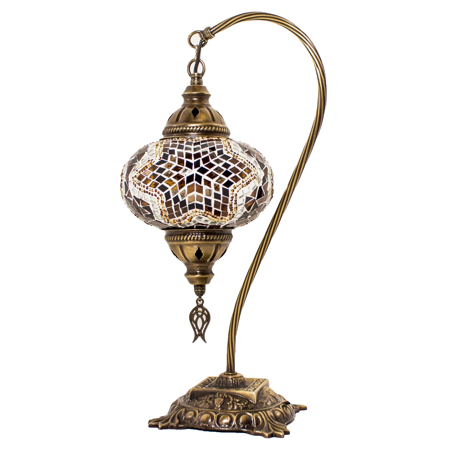 Turkish Moroccan Mosaic Table Bedside Tiffany Swan Lamp Light Large Globe UK/EU - Picture 23 of 24