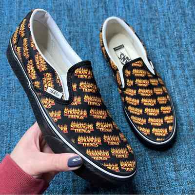 RARE Vans x Stranger Things Custom Slip On Sneakers Limited Edition 9.5  Women's | eBay