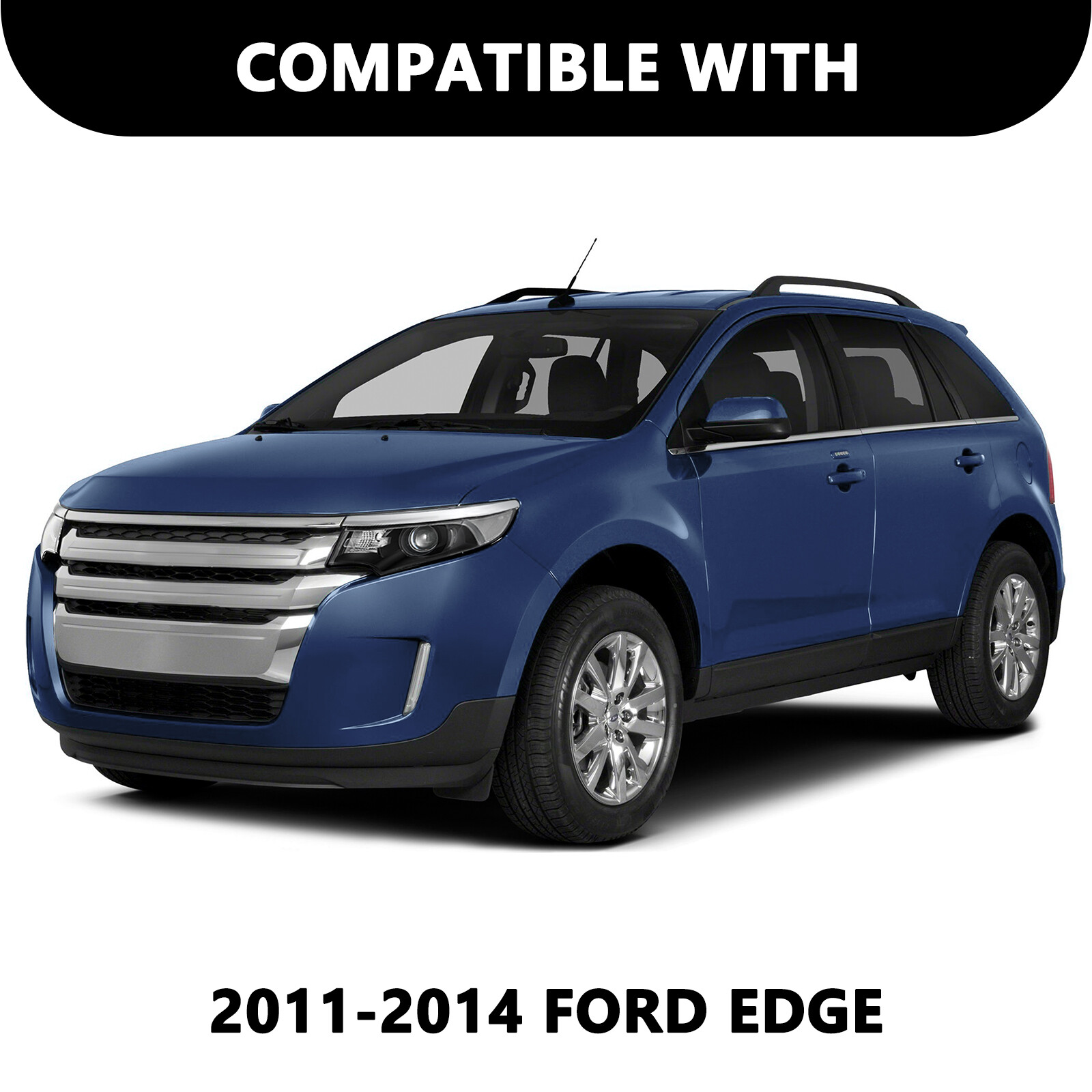 Halogen Model For 2011 2012 2013 2014 Ford Edge Black Headlight Pair Headlamp 