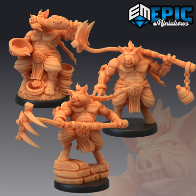 PIGSY, Dungeons and Dragons Miniature, Fantasy RPGs D&D Humanoid Pig Boar Demon