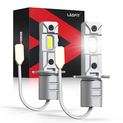 LASFIT H3 LED Fog Light Bulb Conversion Kit Super Bright White DRL Lamp 6000K