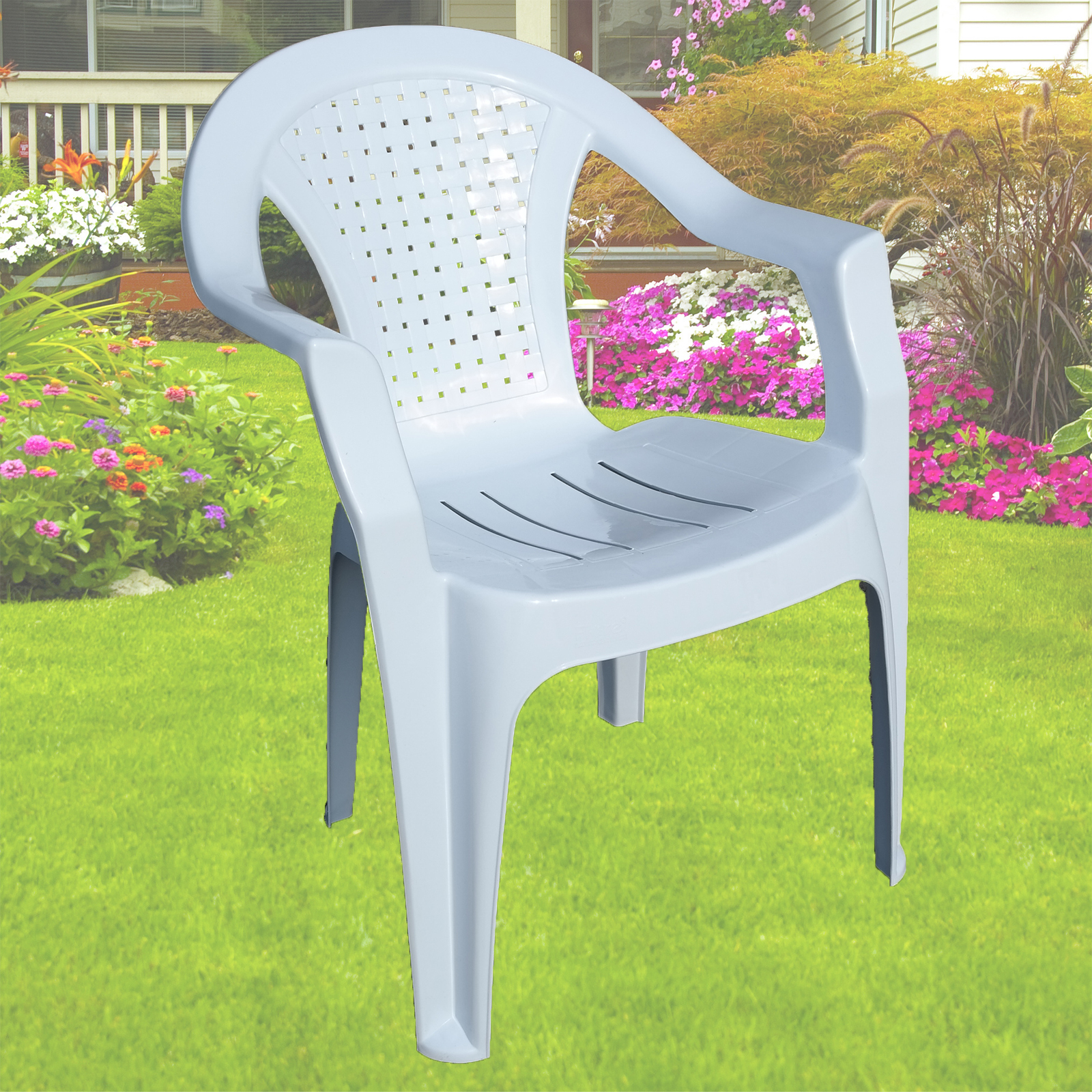 Plastic Chair Arms Polypropylene Stacking Garden Grand Soleil