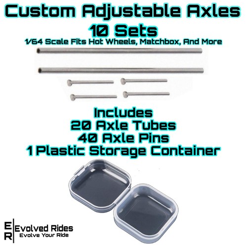 Custom Adjustable Axles | 10 Sets | Medium | 1/64 Scale | Real Riders