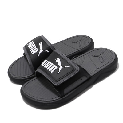 Puma Royalcat Comfort Black Grey White Men Unisex Sandals Slides 372280-01