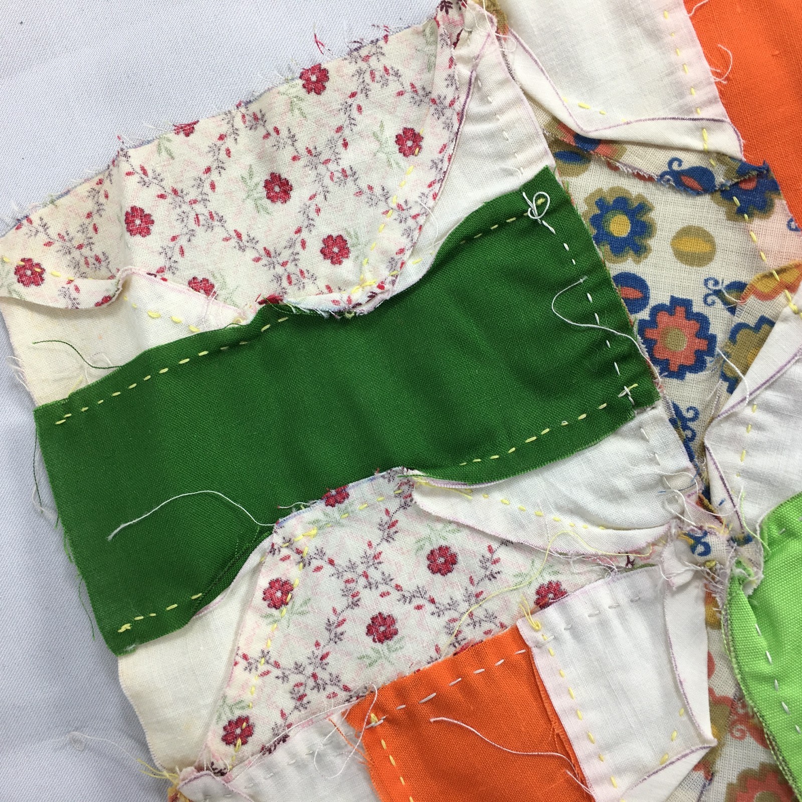 Lot Hand Stitched Quilt Quilting Blocks Squares 12