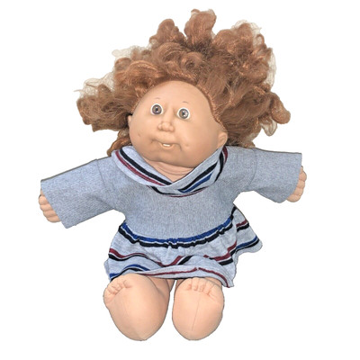 *stains* Cabbage Patch Kids Doll Redhead Auburn Curly Hair Brown Eyes Vintage