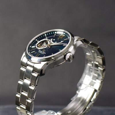 Pre-owned Orient Star Re-at0002e00b Semi-skeleton Green Wristwatch With Box