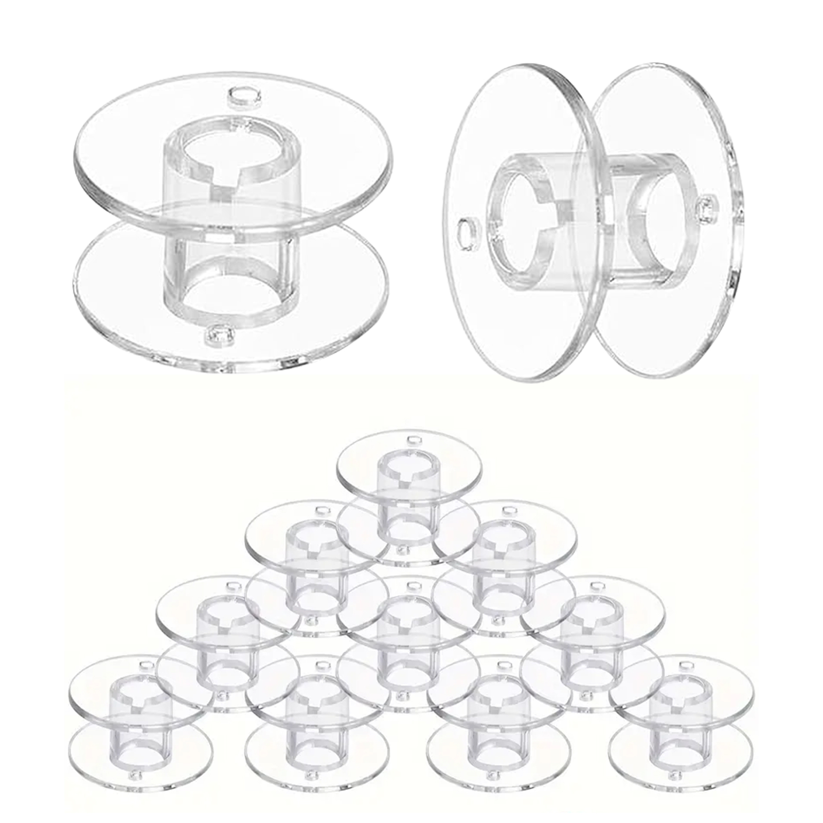 Clear Bobbin Sewing Machine Plastic Spools for Universal Thread Storage Projects