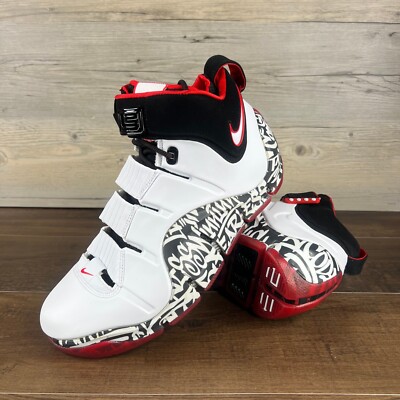 Nike Zoom Lebron IV Graffiti 2023 Mens Size 10 White BLack Red DJ4888 100