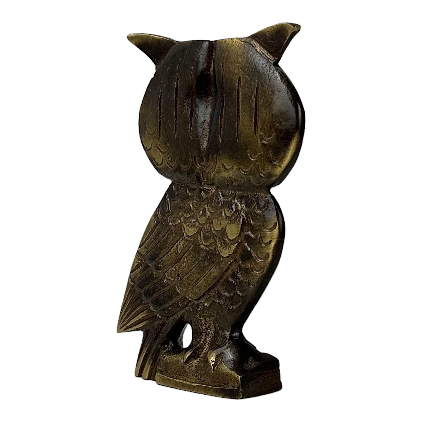 Owl of Athena Symbol of Wisdom Real Bronze Metal Art Sculpture Handmade
