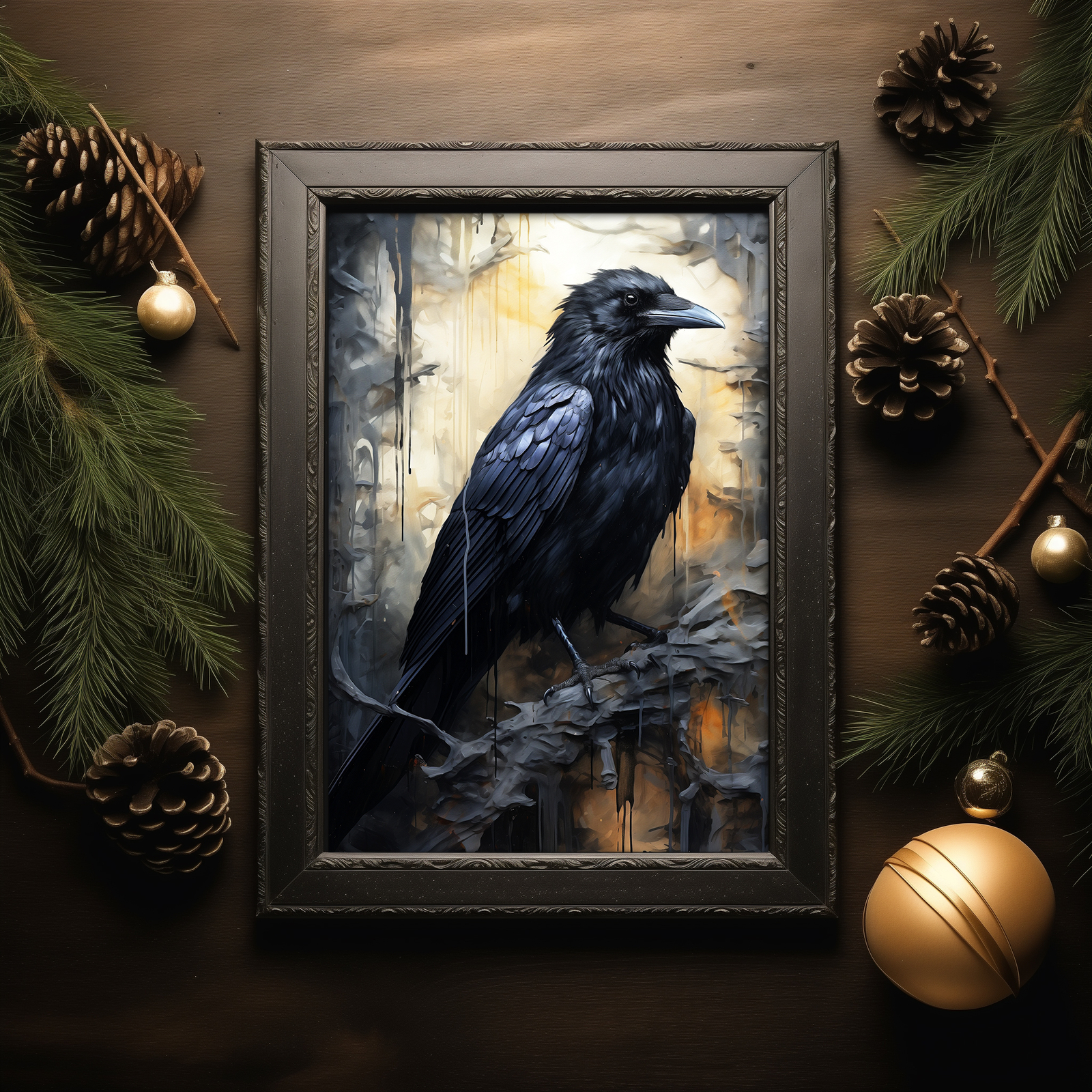 Gothic Crow Fine Art Print, Bird Wall Decor Raven Poster Picture, Surreal Animal