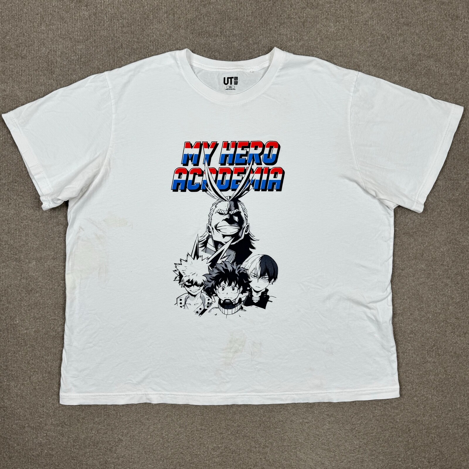 My Hero Academia x Uniqlo Shirt Mens Size 3XL White Short