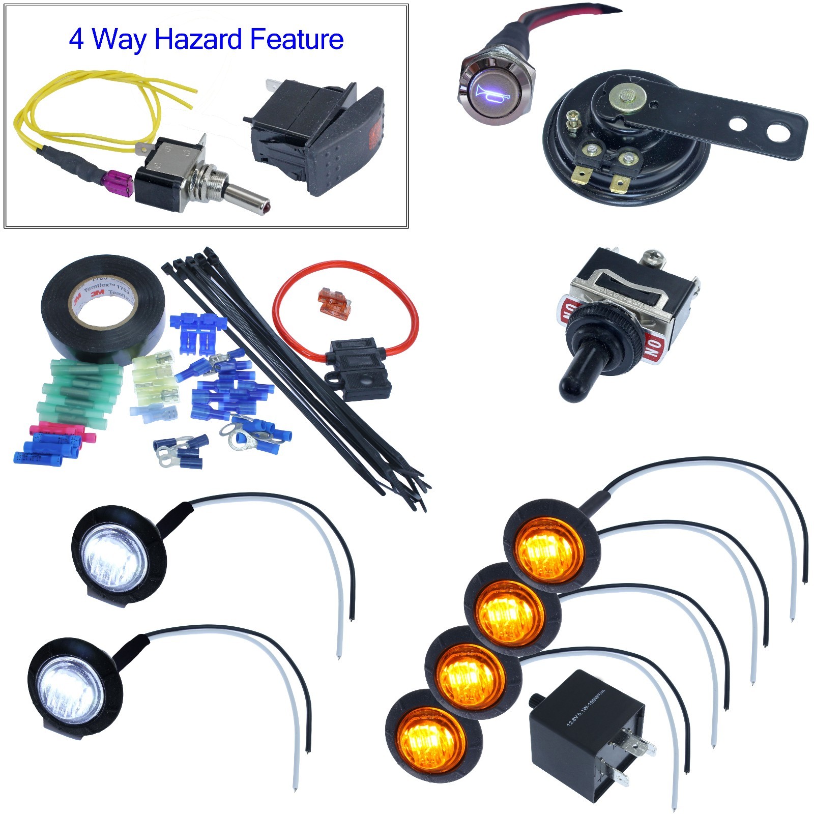 Universal Led Turn Signal Kit Street Legal Atv Utv Jeep Rock Crawler