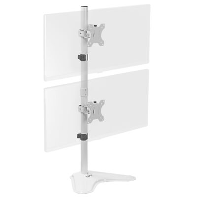 VIVO White Dual LCD Monitor Vertical Stand Mount, Fits 2 Ultrawides up to 34''