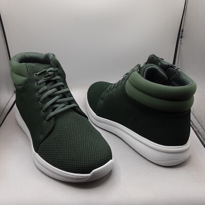 Clarks Ezera Tie Boots Women's 10W Green Hunter Fabric Washable 
