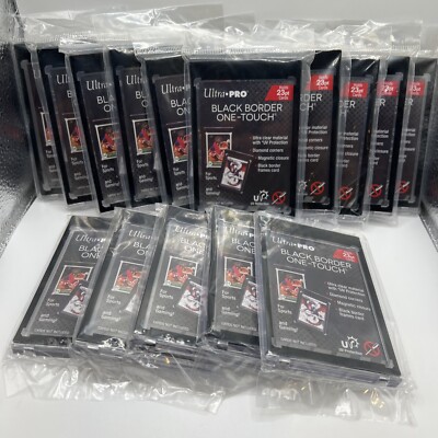 Ultra Pro One-Touch Magnetic Card Holder BLACK BORDER 23pt Point - Lot of 15 TCG