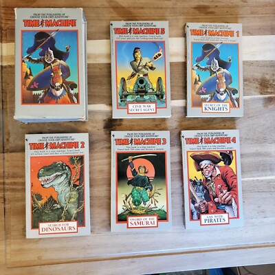 1985 Time Machine Choose Your Own Adventure Books 1-5 w/Box A Bantam Book 1017L