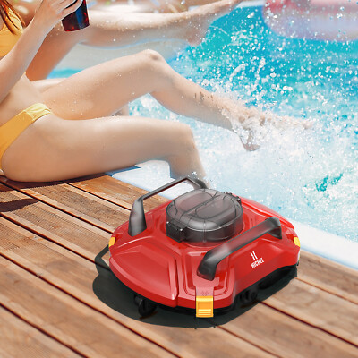 Swimming Pool Cleaner Robot Robotic Vacuum Automatic with Quick Charge Red