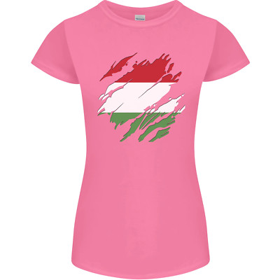 Torn Hungary Flag Hungarian Day Football Womens Petite Cut T-Shirt