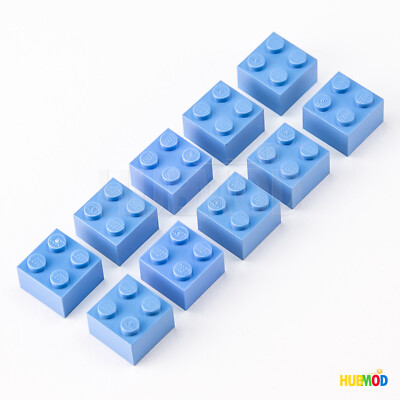 Lot of 10 Genuine LEGO Medium Blue 2x2 3003 Building Bricks Blocks Parts Pieces