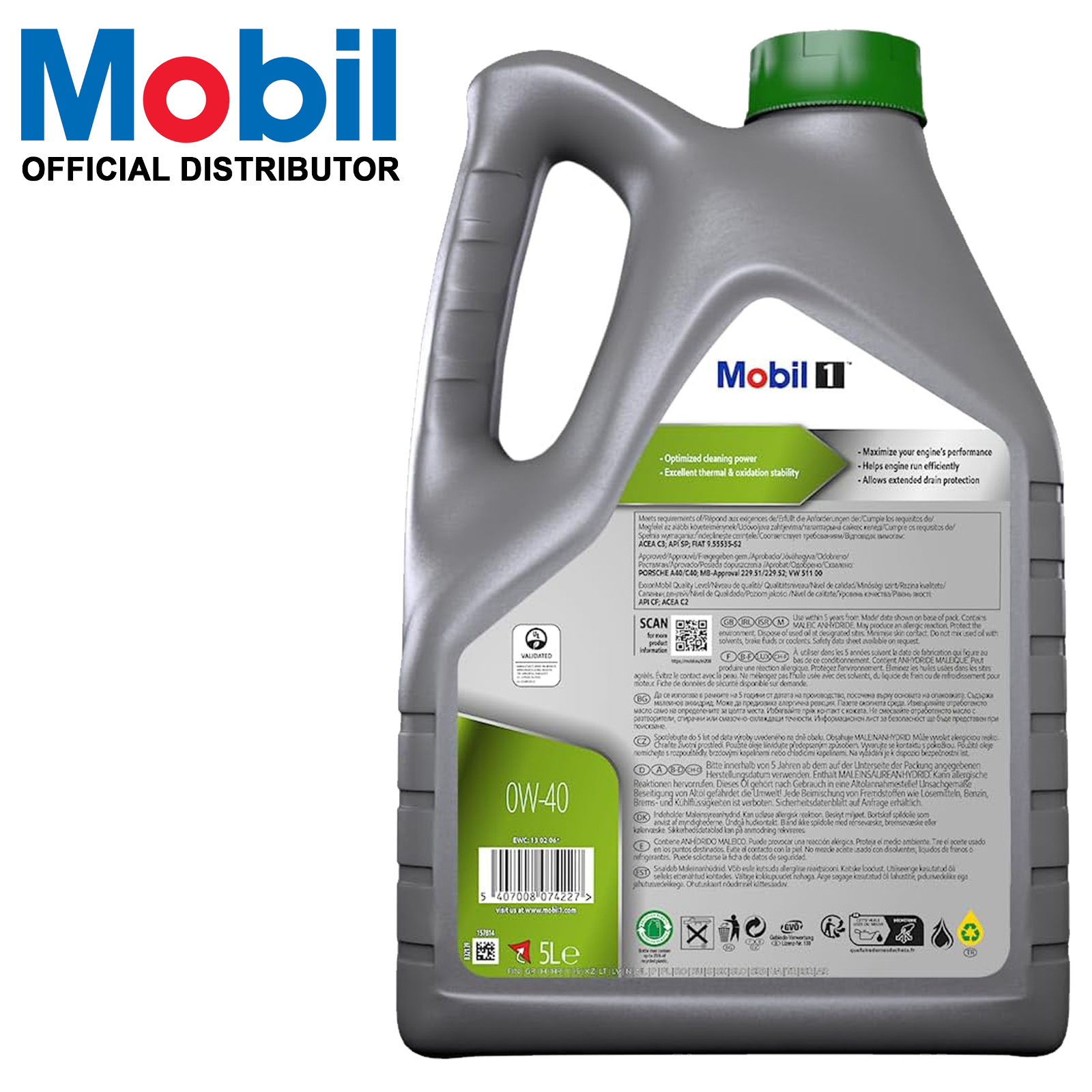 MOBIL 1 ESP X4 0W-40 FULLY SYNTHETIC ENGINE OIL 5L PORSCHE