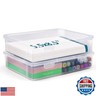 Vowcarol Storage Boxes for 5in x 8in Legal Pads, Washi Tape Organizer, A5 Paper Storage Bin, 5 x 8 Inches Index Card Box- 2 Pack