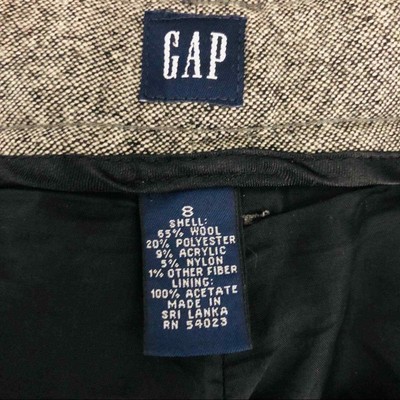 GAP vintage black white tweed wool wide leg pants 8