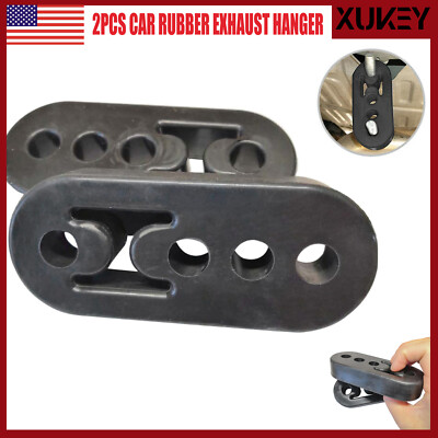 2X Exhaust Mount 4Holes Rubber Insulator Grommet Hanger Bushing 12mm Rod Support