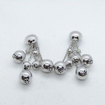 Beautiful EA China Sterling Silver 925 Bauble Dangle Earrings K918