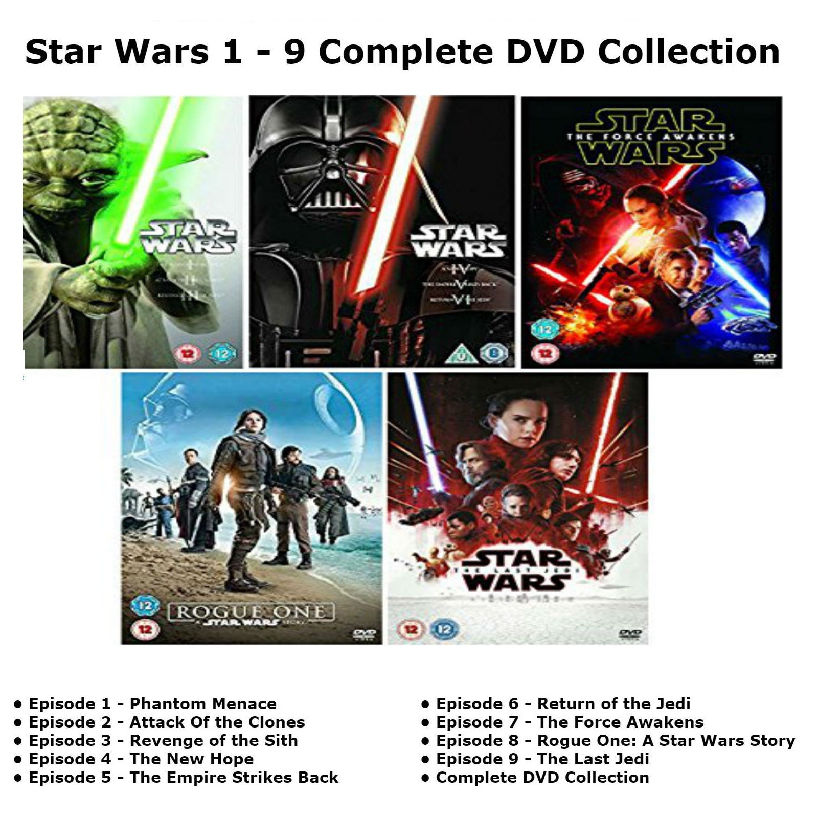スターウォーズサーガ1〜9セットです。オールDVD。日本語吹き替え有り スターウォーズサーガ1〜9セットです。オールDVD。日本語吹き替え有り 洋画・外国映画
