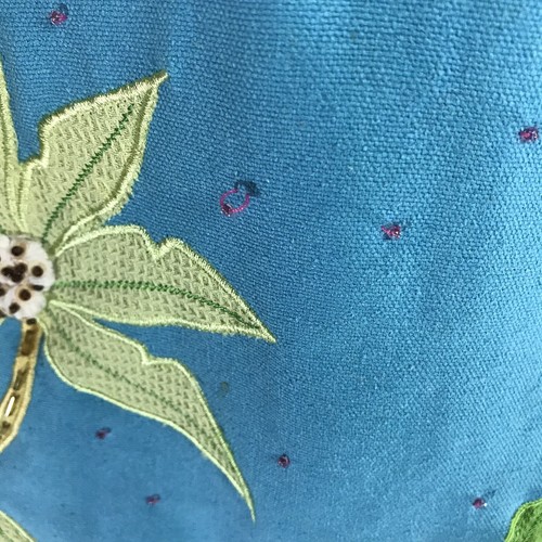 BALA BALA Womens 100% Silk Blazer Jacket Embroidered Palm Tree Tropical Sz M?