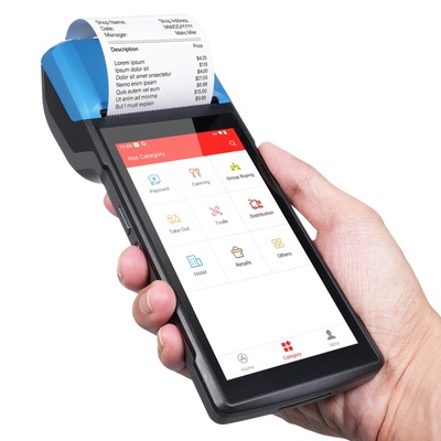 4G Handheld PDA POS Android 13.0 Receipt Printer 2GB+16GB, Camera 5M, 1D 2D B...