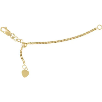3'' 10k 1.4mm ADJUSTABLE Curb Yellow Gold Lobster Clasp Necklace Chain Extender