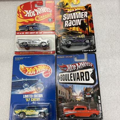 Hot Wheels (4) 57 chevy  Nice Mix Of Hard To Find Lot All New On Card B196