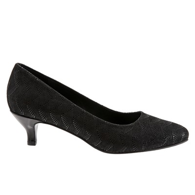 

Trotters Kiera T1805-071 Женские черные кожаные туфли-лодочки без шнуровки на каблуке 12, Черный, Trotters Kiera