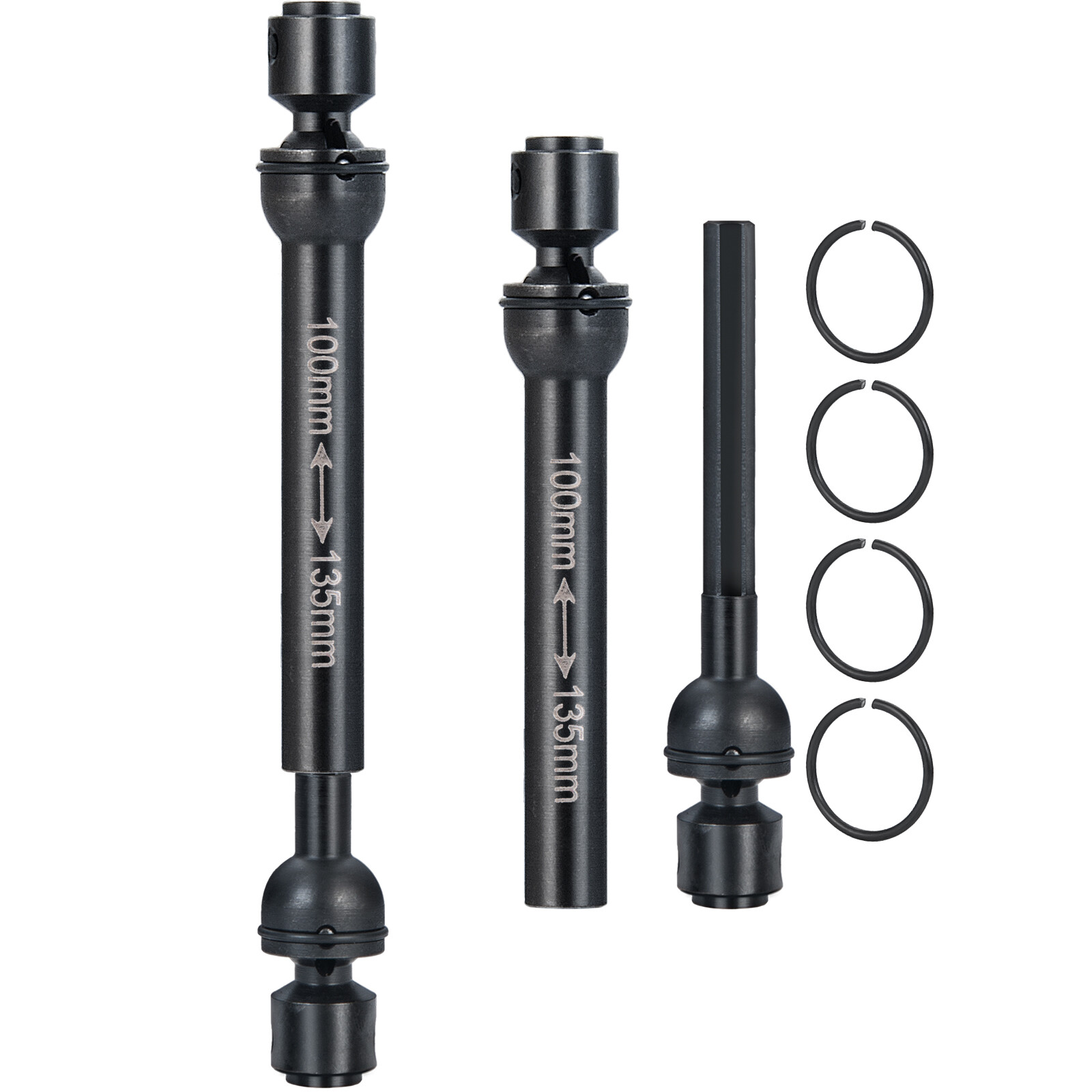 FLYXM For 1:10 RC Car Axial SCX10 D90 TRX4 5Size Metal Drive Shaft CVD Axle 2Pcs