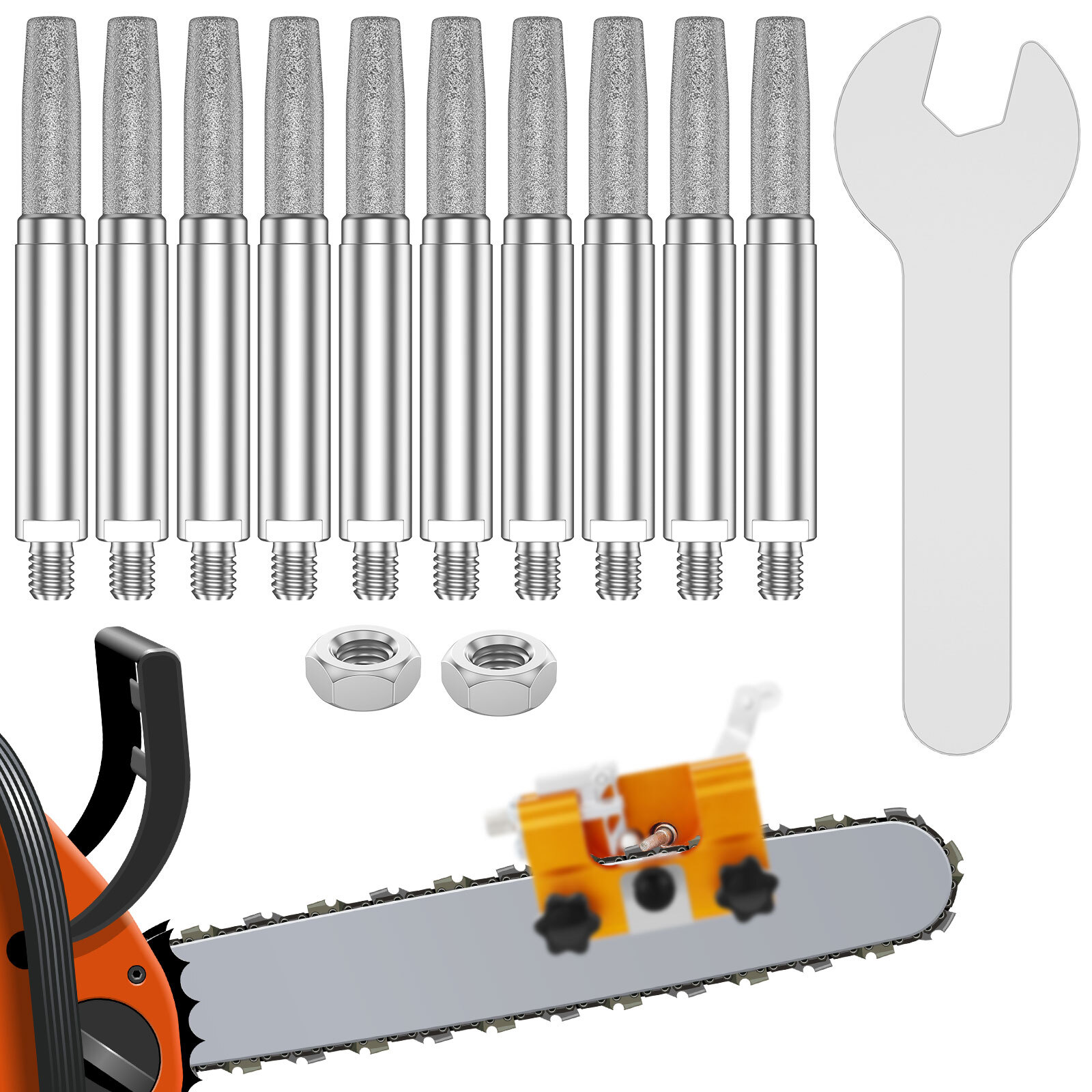 10X Chainsaw Sharpening Bits Tungsten Carbide Diamond Chainsaw