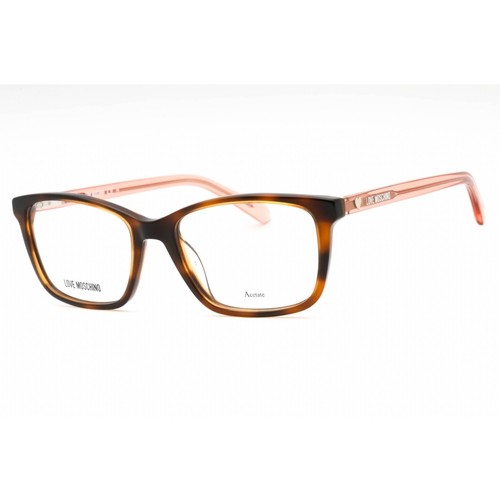 Moschino Love Women's Eyeglasses Havana Acetate Rectangular