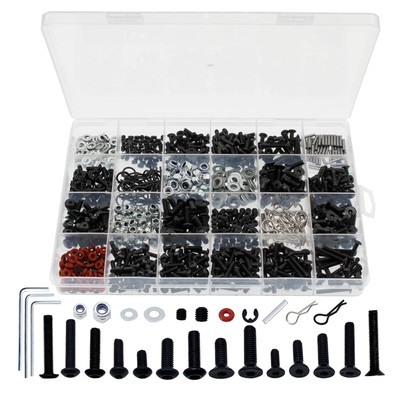 1000Pcs Universal RC Screw Kit Screws Assortment,Set Hardware Fasteners for Trax