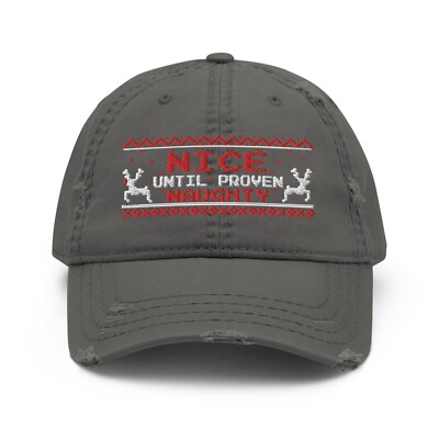 Nice Until Proven Naughty Ugly Sweater Christmas Hat