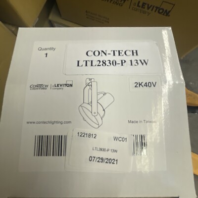 New In Box Con-tech LTL2830-P Lithonia Gimble WHITE TRACK HEAD LIGHT PAR30 RING