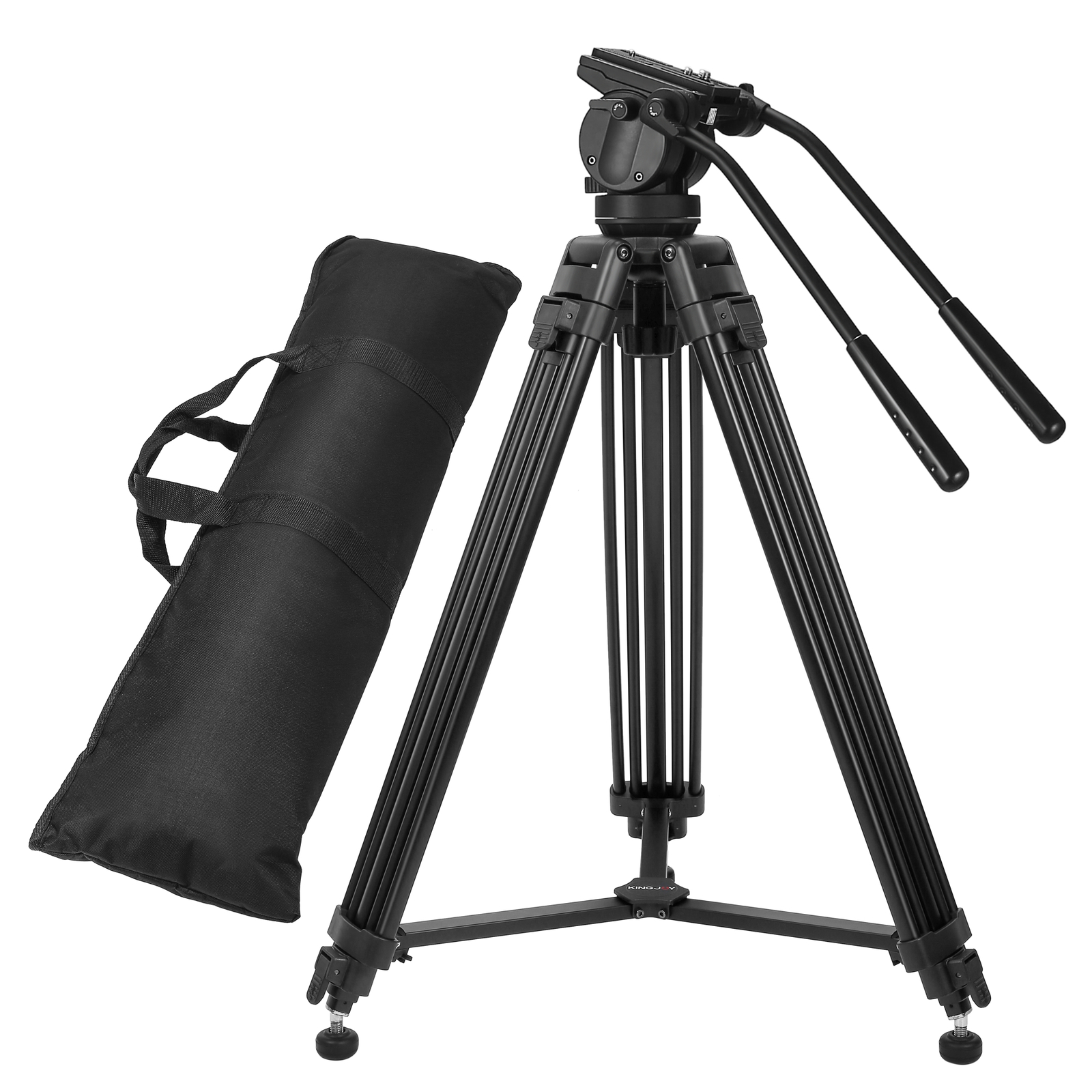 Professional Heavy Duty DV Video Camera Tripod with Fluid Pan Head Kit