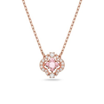Swarovski Una Necklace Clover Pink Rose Gold-tone Plated 5514488