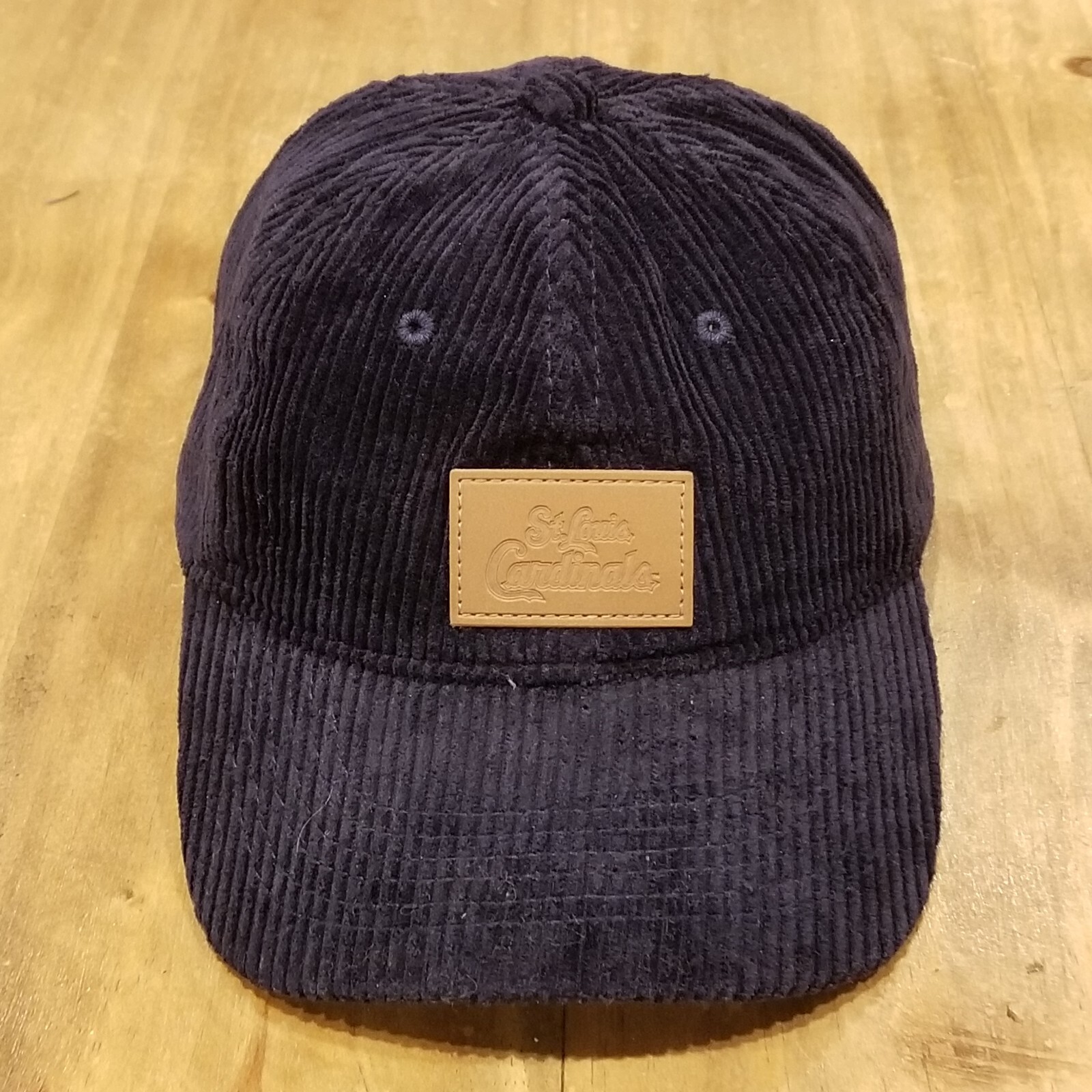 St. Louis Cardinals Hat Cap Leather Strap Back Corduroy Blue Patch MLB Baseball